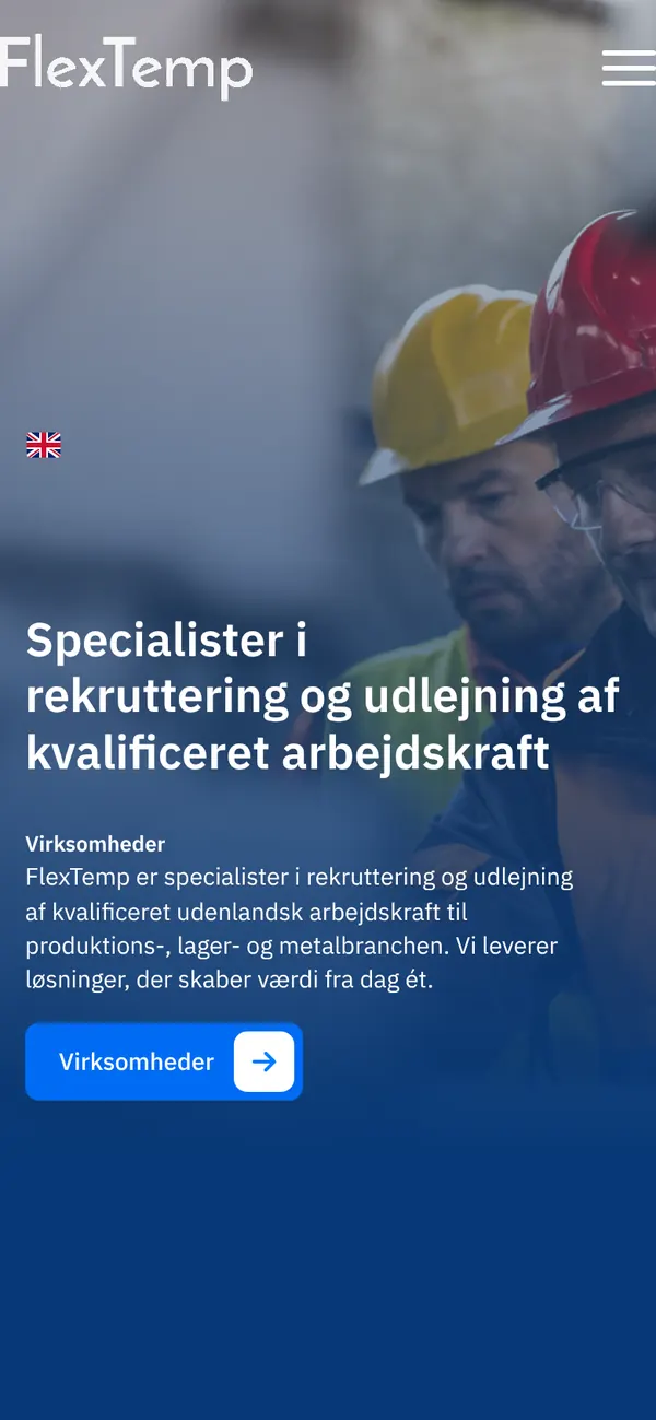 The FlexTemp website on a phone