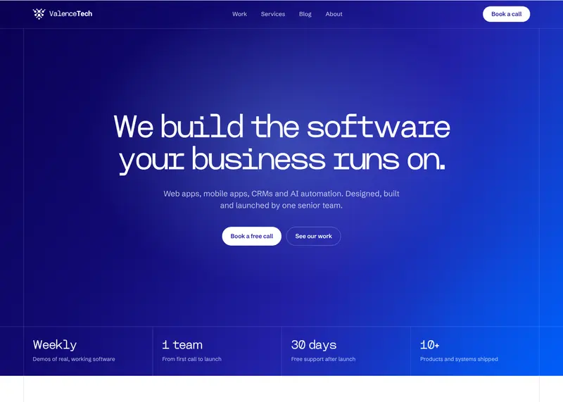 The ValenceTech website, redesigned by our team